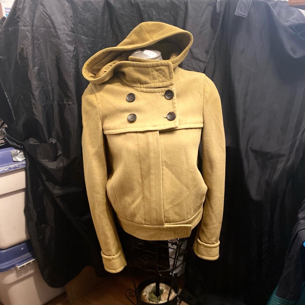 BCBGMaxAzria Mustard Pea Coat